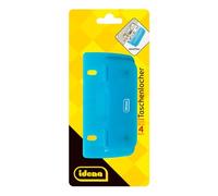 Idena 22100 Pocket Hole Punch, Punches up to 4 Sheets, Transparent Blue, Single Pack