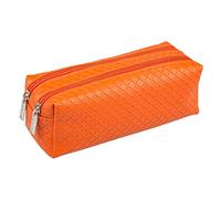 Idena 22921 - Double Pencil Case with Two Compartments - Orange - Pack of 1