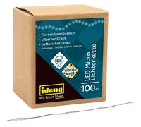 Idena 30185 LED Micro Fairy Lights with 100 LEDs in Warm White, 6 Hour Timer Function, Battery Operated, 10.2 m Long, Decoration for Indoor, Crafts, Party Decoration, Christmas Decoration, Wedding