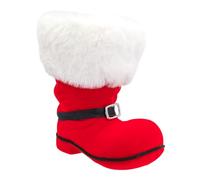 Idena 30538-Santa Claus Approx. 13 x 9 x 14.5 cm, red Flocked Boot with Buckle and Fur Trim, Christmas Decoration or Gift Wrapping, 14.5 cm