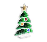 Idena 30550 - LED Infinity Mirror Christmas Tree, Approx. 13 x 5.5 x 22 cm, Decorative Lamp with 80 SMD LEDs and 3D Effect, Christmas Decoration for Indoor Use, Battery Operated