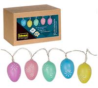 Idena 31273 LED Fairy Lights for Easter with 10 LEDs in Warm White Easter Eggs with Flower Pattern 6 Hours Timer Function Battery Operated Approx. 1.2 m Long Indoor Decoration Spring