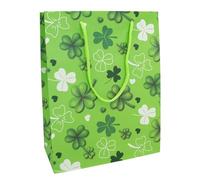 Idena 31848 - Clover Varnished Bag 35 x 25 x 8 cm Clover Leaves Gift Bag Gift Packaging