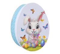 Idena 31906 Gift Box with Lid in the Size 16.5 x 22 x 8.5 cm, Gift Box for Easter with Easter Bunny Motif in Blue and White