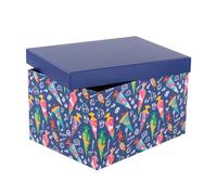 Idena 31918 Gift Box with Lid 31 x 24 x 18 cm Gift Box with Colourful School Cone Motif for Back to School
