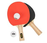 Idena 40203-4 Piece Advanced Table Tennis Set with 2 Table Tennis Bats and 2 White 1 Star Balls Packed in a Carry Bag