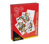 Idena 40384 Rummy Cards, Canasta and Bridge, 2 x 55 French Hand, Card Game for 2-6 Players Ages 6 and up, Multicoloured, 5.8 x 9.2 cm, 40384