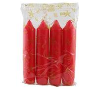 Idena 4x Advent candles, wax, red 10 cm x 2.2 cm, 9.9 cm x 11.3 cm x 2.7 cm (8530322)