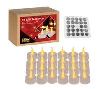 Idena 50023 LED Tea Lights, Pack of 24, Electric Candles with Flickering Light, Includes Batteries, Decoration for Wedding, Party, Christmas, in Box, Easter, as Mood Light