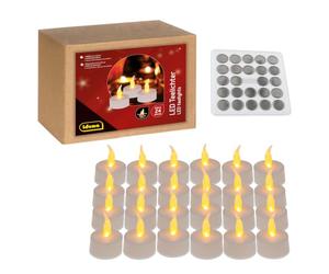 Idena 50023 LED Tea Lights, Pack of 24, Electric Candles with Flickering Light, Includes Batteries, Decoration for Wedding, Party, Christmas, in Box, Easter, as Mood Light