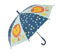 Idena 50115 Children's Plastic Umbrella with Lion Motif, Stick Umbrella with Manual Opening, Diameter 83 cm and Length Approx. 66 cm, multicoloured