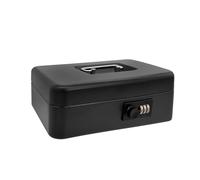 Idena 50118 Cash Box with 3-Digit Combination Lock Approx. 25 x 18 x 9 cm Black Steel with Hard Money Insert