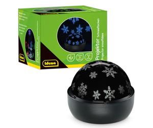 Idena 50146 LED Projector Snowflakes, Lights in Red, Green and Blue, LED Starry Sky Projector with 2 Modes, for Indoor, Battery Operated, Approx. 16.2 x 13 cm