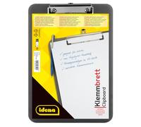 IDENA 507052 Clipboard for DIN A4 Nickel-Plated Clip, Translucent Black