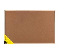 Idena 568023 - Wooden Framed Cork Notice Board with 5 Pins and 2 Screws Wall Mounted 60 x 90 cm Ideal for Decoration and Workplace