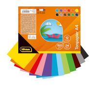 Idena 60060 Coloured Paper DIN A4, 24 Sheets of Craft Paper in 12 Bright Beautiful Colours, 150 g/m², FSC Mix