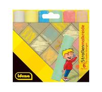 Idena 621731 Street Chalk in Cardboard Case, 6 Bars in Various Colours, for Painting Asphalt, Paving or Concrete
