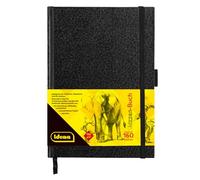 Idena 63143 Sketchbook, A5, Blank, 80 Sheets, 110 g/m², Hard Cover in Black