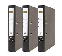 Idena 90082 Folder for DIN A4 5 cm Narrow Cloudy Marble Black Pack of 3