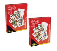 Idena 90376 Playing Cards for Rummy, Canasta and Bridge, 2 Packs of 2 x 55 Cards with French Leaf, Card Game for 2-6 Players from the Age of 6 Years