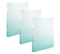 Idena 90380 Ring Binder A4 Plastic Pack of 3 Folders in White and Petrol with 25 mm Spine Width and 2-Ring Mechanism