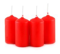 Idena Advent Candles Set of 4 408679 8 cm Waxed 10.5 x 13.6 x 2.7 cm, Red