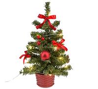 Idena Decorative Christmas Tree with 20 LEDs in Warm White, Green, 25 cm