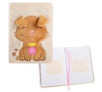 Idena Fluffy Cat 12104 Notebook A5 Lined 80 Sheets 80 g/m² White with Bookmark Ribbon and Plush Cover