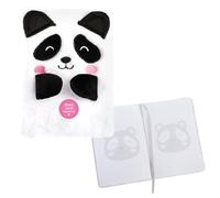 Idena Fluffy Panda 12106 Notebook A5 Lined 80 Sheets 80 g/m² White with Bookmark Ribbon and Plush Cover