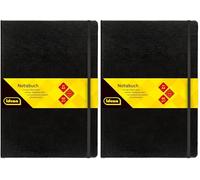 Idena Notebook with Bookmark and Inner Pocket FSC-Mix Black A4 karriert Schwarz (Pack of 2)