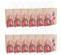 Idena Santa 30509-12 Gift Bags Pack of 12 Gift Bags 25 x 12 x 33 cm Light Brown