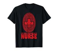 Identified As A Nurse Funny Fingerprint Medical Cute Nursing T-Shirt