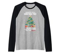Identify as a Christmas Tree Fun Holiday Humor Design Raglan Baseball Tee