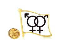 Identifying Rainbow Equality Double-Number Distinction Golden Metal Flag Lapel Pin Badge