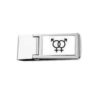 Identifying Rainbow Equality Double-Number Distinction Slim Money Clip Stainless Holder Pocket Wallet