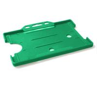 Identity-Plus®: 100 Single Sided Antimicrobial Landscape ID Card Holders (Light Green)