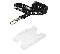 Identity-Plus: Black Pre-Printed Student Lanyard with Clear Double Sided Card Holder (1)