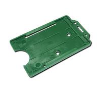 Identity-Plus: Green Rigid Open Faced Single Sided Portrait ID Card Badge Pass Holder (100)