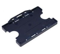 Identity-Plus: Navy Blue Open Faced Dual Double Sided Landscape ID Card Holder (100)