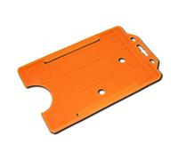 Identity-Plus: Orange Rigid Open Faced Single Sided Portrait ID Card Badge Pass Holder (50)