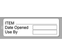Identity Plus: Pre-Printed Self Adhesive Food Labels - Date Opened & USE by (10)