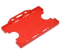 Identity-Plus: Red Open Faced Dual Double Sided Landscape ID Card Holder (50)