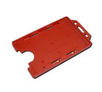 Identity-Plus: Red Rigid Open Faced Double/Dual Sided Portrait ID Card Badge Pass Holder (1)