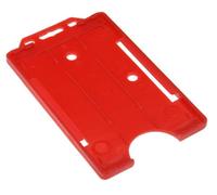 Identity-Plus: Red Rigid Open Faced Single Sided Portrait ID Card Badge Pass Holder (50)