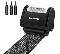 Identity Protection Roller Stamp LioNergy 1.5 Inch Roller Identity Theft Prevention Security Stamp with 3 Refills - Black