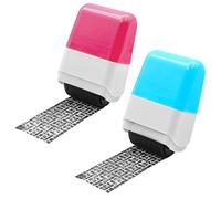 Identity Protection Roller Stamps,Identity Theft Protection Stamp for ID Blockout - Roller Privacy Stamp Privacy Confidential and Address Blocker( Pink and Blue-2 Pcs)
