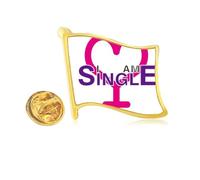 Identity Status Single Women Golden Metal Flag Lapel Pin Badge
