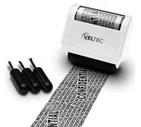 Identity Theft Protection Roller Stamp - Confidential Roller Stamp - Data Theft Protection Stamp - Anti Theft, Security and Privacy Guard Stamp - 3 Ink Refills (White)