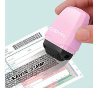 Identity Theft Protection Roller Stamp with Confidential Data Guard, Prevent Disclosure of Personal Information on Utility Bills and Mail (Pink)