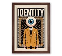 Identity Under Observation Art Deco Framed Wall Art Print A2 (59.4×42cm) Walnut, Wall Decor for Living Room, Bedroom, Office & Home, Ready to Hang, Art Gift